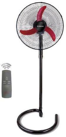 Get Fresh Shabah Stand Fan, 20 Inch, 3 Blades, 3 Speeds, With Remote Control - Black with best offers | Raneen.com