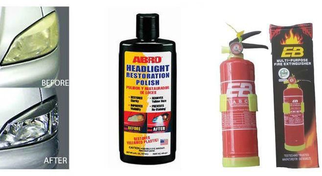 Abro Headlight Polish And 1kg Fire Extinguisher