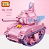 LOZ 1118 Mini Vehicle Nano Diamond Creative Brick Sherman Tank Pink 455pcs