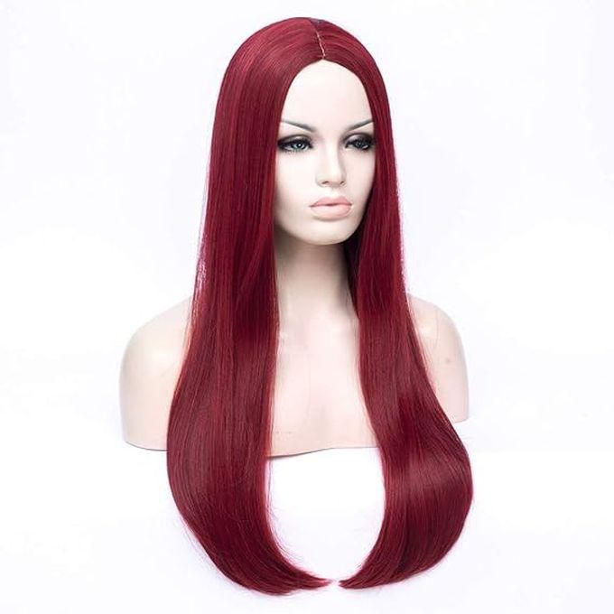 Long, Straight, Dark Red Synthetic Hair Wig