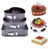 3-Piece Cake Mould Pan Set Black 20X26X27cm