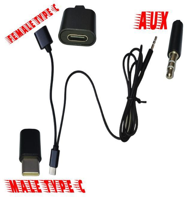 Converter Cable From (Type C Male) To (Type C Female) And (AUX)