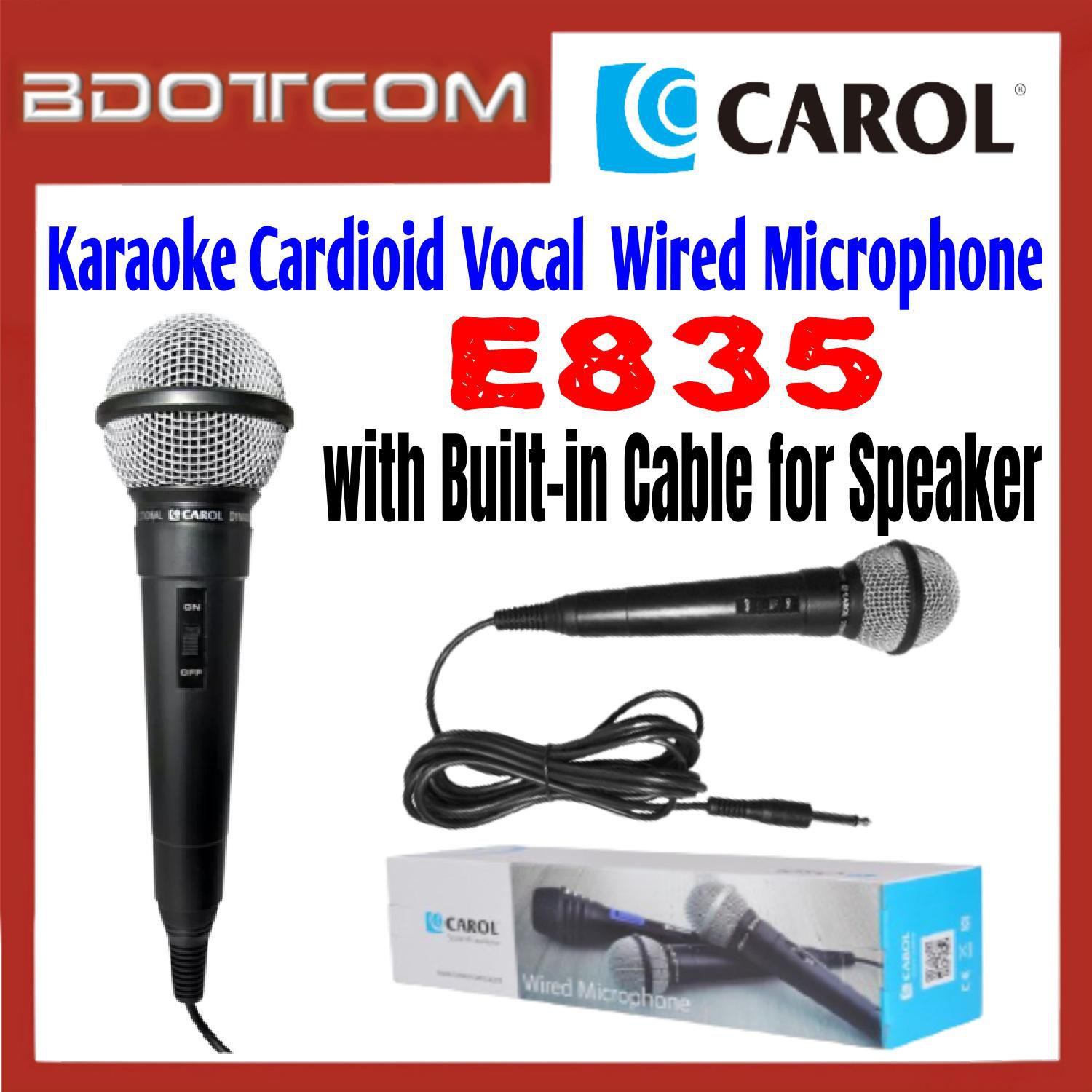 [ Ready Stock ] Carol E835 Karaoke Cardioid Dynamic Vocal  Wired Microphone