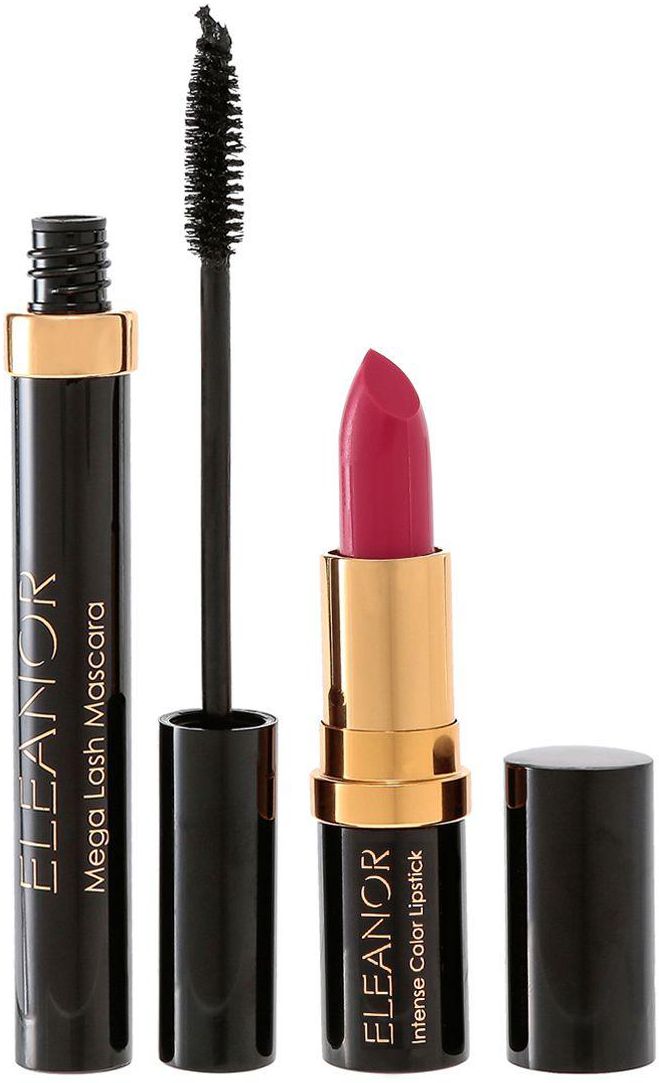 Eleanor 2 Pcs Lipstick & Mascara Set - L01 Raspberry/M01 True Black