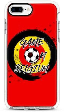 غطاء حماية واق لهاتف أبل آيفون 8 بلس طبعة كاملة بتصميم بعبارة Game On Belgium