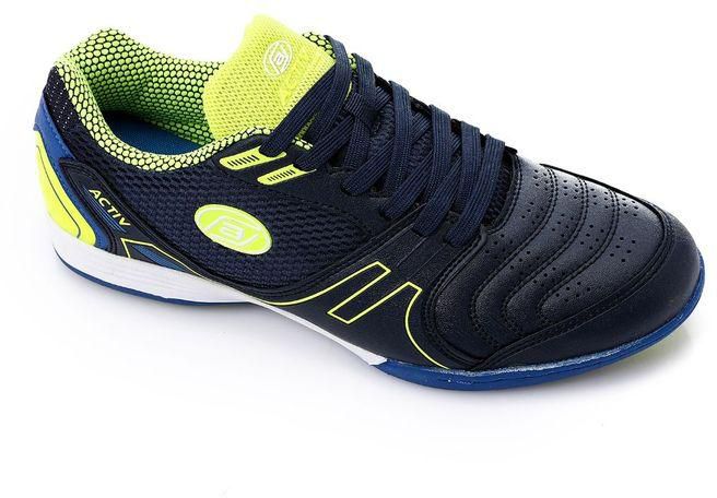 Activ Navy Blue & Neon Yellow Indoor Football Sneakers
