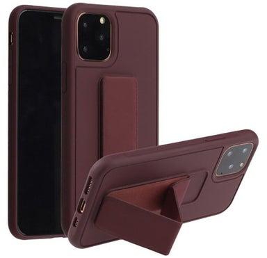 Shockproof PC TPU Protective Case With Wristband Holder For Apple iPhone 12/12 Pro Coffee