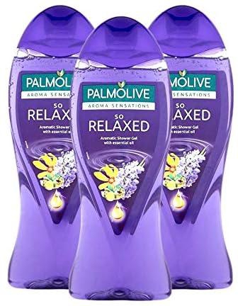 Palmolive Shower Gel Aroma Sensations So Relaxed Body Wash, Pampering shower gel, Delicious fragrance, Silky shower gel with essential oils 500ml (Pack of 3)