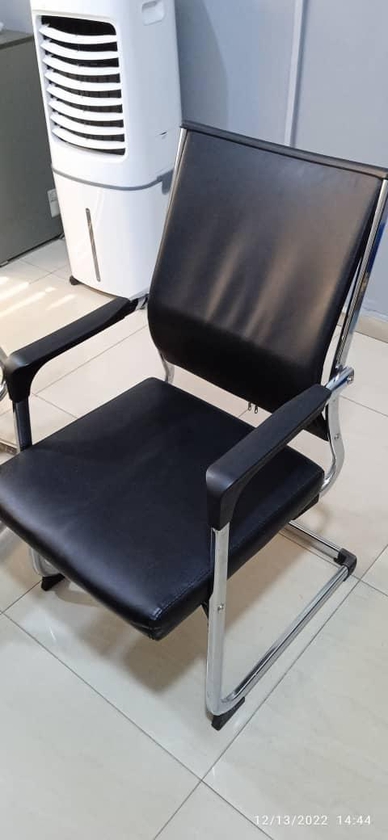 Black Leather Office Visitors Chair