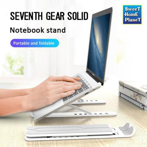 Portable Foldable Laptop Stand Non Slip Desktop Notebook (Grey)