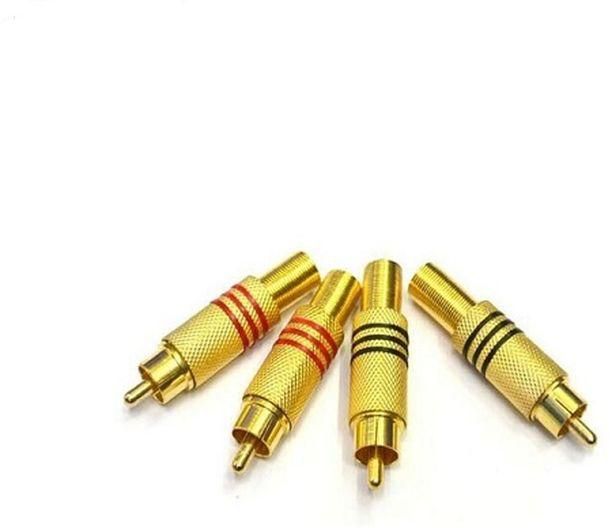 CCTV Audio Connector / RCA Male To Solderless AV Wire Terminal Plug Connector - 50 Pcs