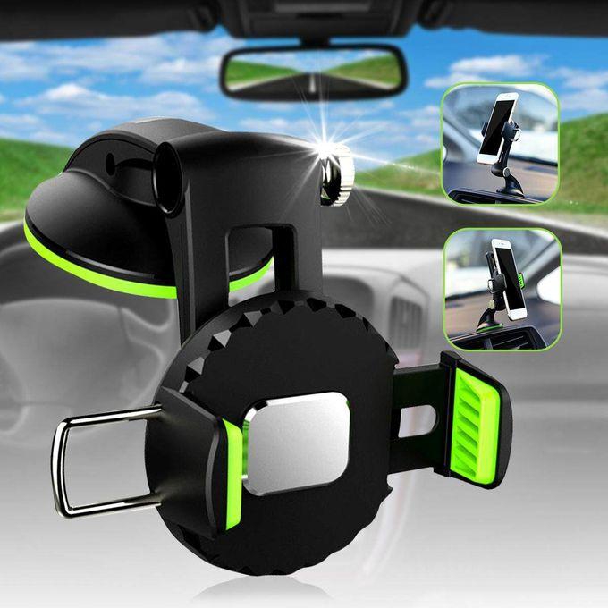 360° Universal Car Dashboard Windshield Mount Mobile Phone Holder Bracket Cradle Green (green)