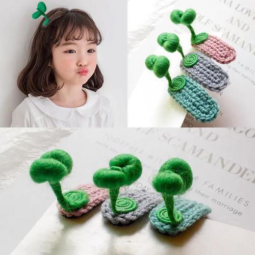 3pcs Ins Girl Cute Children Grass Hairpin Side Clip Fruit Hairpin Headdress.