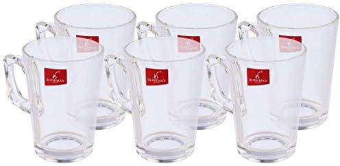 Blinkmax Plain Glass Coffee Mug Set, 6 x 8.5 cm - 6 Pieces