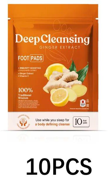 10PCS Ginger Deep Cleansing Foot Pads for Stress Relief Better Sleep Organic Detox Foot Patches Detoxification Foot Care