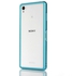 Thin Sliding Aluminum Metal Bumper Case with Screen Protector for Sony Xperia Z3 - Baby Blue