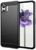 For Nothing Phone 2 Brushed Texture Carbon Fiber TPU Phone Case - Anti-Slip & Shock Absorber - Black