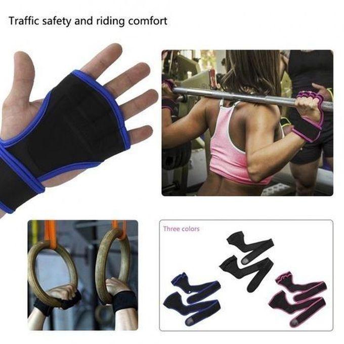 Half Finger Gloves For GYM Exercise, Weightlifting And Cycling, Black/Light Blue