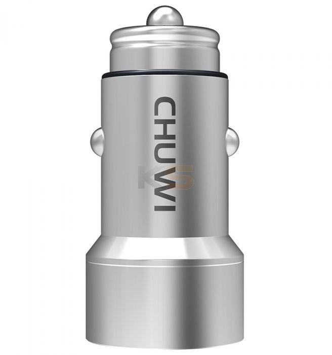 CHUWI C-100 Dual USB Ports LED Indicator Light Multi-protect Smart Car Charger Silver