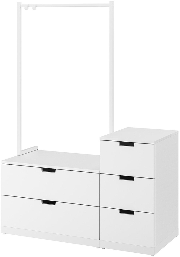 NORDLI Chest of 5 drawers - white 120x169 cm