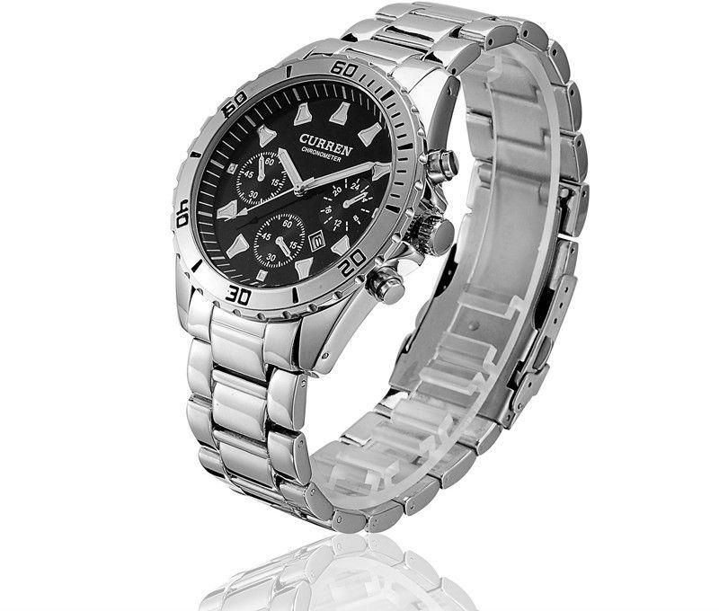 CURREN 8009 Branded Men's Stainless Steel Watches with Calendar Luxury Brand Quartz Wristwatch