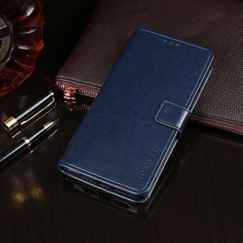 For HTC Desire 12+Crazy Horse Texture Horizontal Flip Leather Case(Dark Blue)