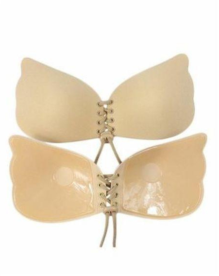 Backless And Strapless Silicone Bra Cup - Beige.