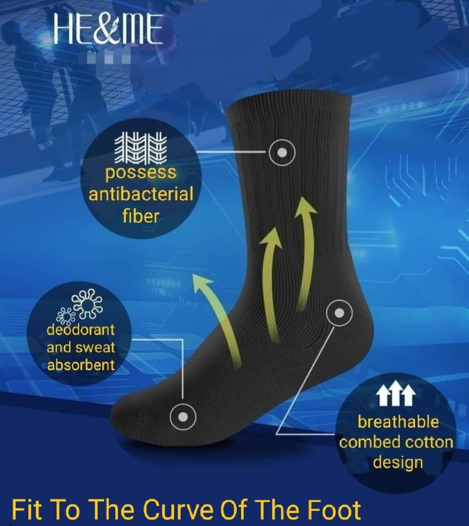 HE & ME Hi-Tech Fiber Functional Socks - Size: L (Black)