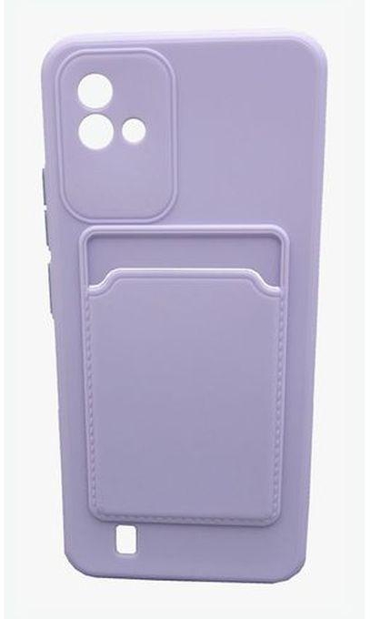 Silicone Phone Case With Card Slot For Realme Narzo 50i & Realme C20 - Violet