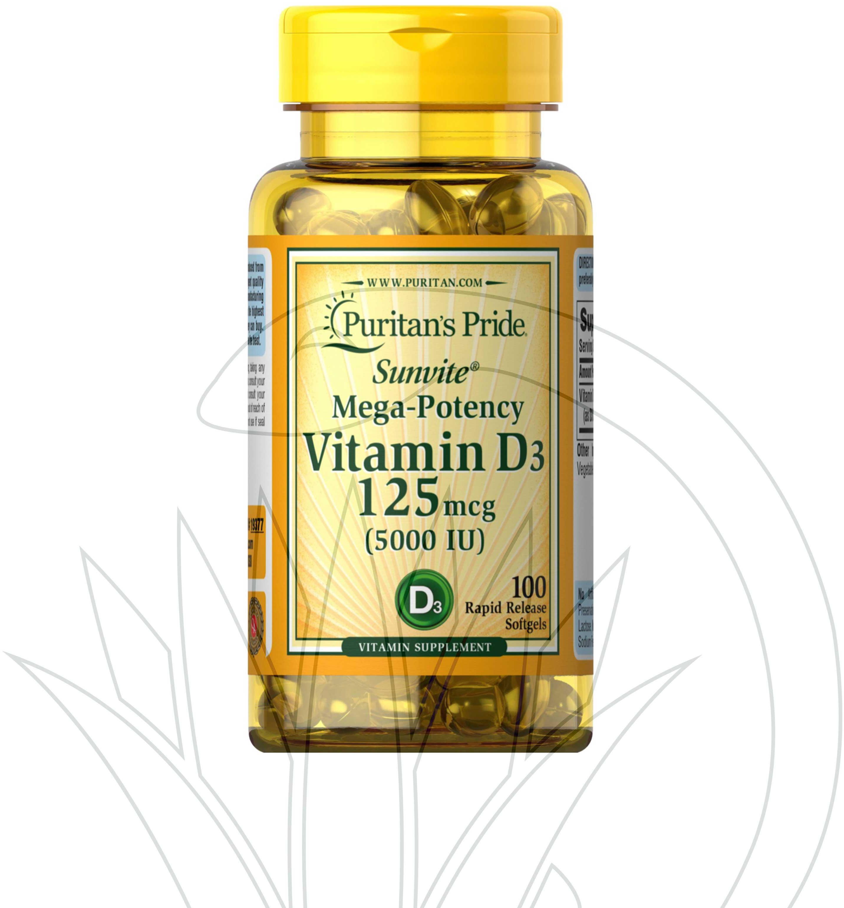 Puritan's Pride Vitamin D3 5000 IU /100 Softgels
