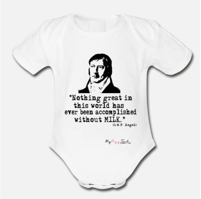 Hegel Black Organic Short Sleeve Baby Bodysuit