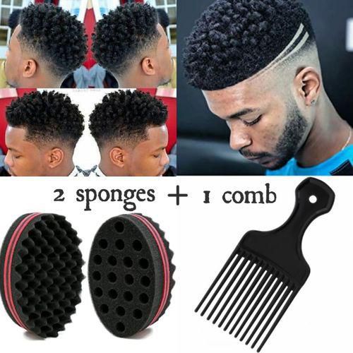 Holes Magic Hair Twist Sponges, Barber Sponge Brush for Hair, Hair Sponge  for Curls Women and Men
