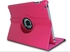 For ipad air cover, 360 Rotating PU Leather Cover Case for Apple ipad 5---rose