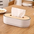Wood Lid Oval Napkin Holder For Kitchen