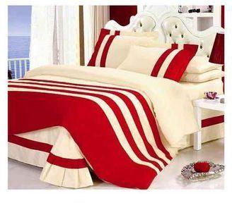 Mayline 5 6 Cotton Red Cream Duvet Cover Set Price From Jumia In