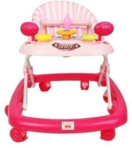 Lmv Toddler Activity Happy Kinder Baby Walker With Stopper- Pink