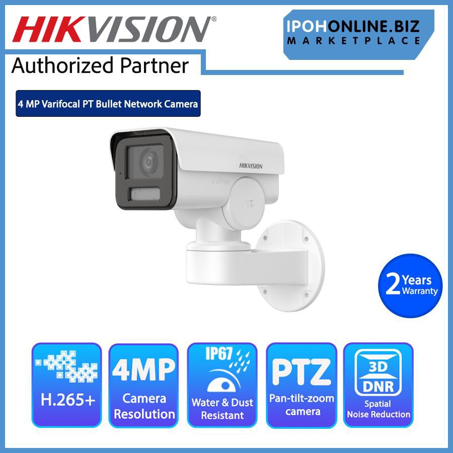 HIKVISION DS-2CD1A43G0-IZU 4MP EXIR Varifocal PT Bullet Network IP CCTV Camera