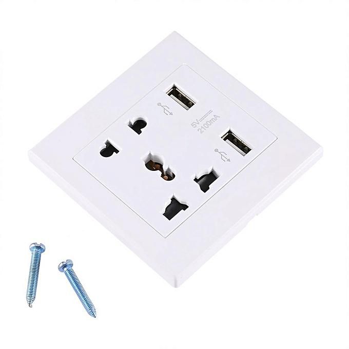 Generic Outlet Panel Dual USB Port Wall Charger Station Socket Usb Wall Plug Outlet Universal Electric