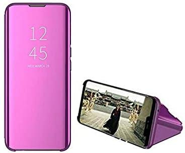 For Samsung Galaxy A12 Clear View Stand Cover, without a sensor and not smart - Purple