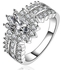 Eissely Fashion Women Crystal Silver Cubic Zirconia Band Ring Jewelry Size 8
