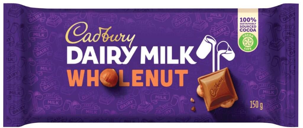 Cadbury Dairy Milk Whole Nut Chocolate Bar 150G