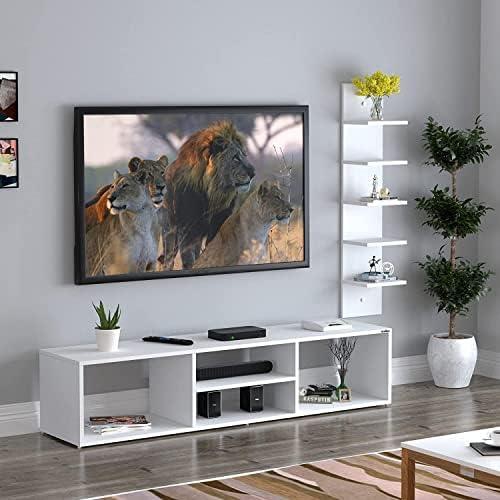 Anikaa Betty Engineered Wood TV Unit/Floor Standing TV Unit/TV Unit/TV Cabinet/TV Entertainment Unit (White) - Ideal for Upto 55"(D.I.Y)