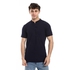 Andora Basic T-Shirt Henley Neck Cotton Men Short Sleeve - Navy Blue