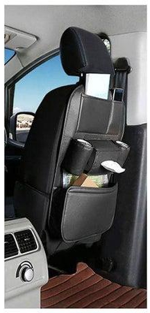 Car Seat Back Storage Organizer Bag Faux Leather Multifunction Organizer Holder Travel Accessories