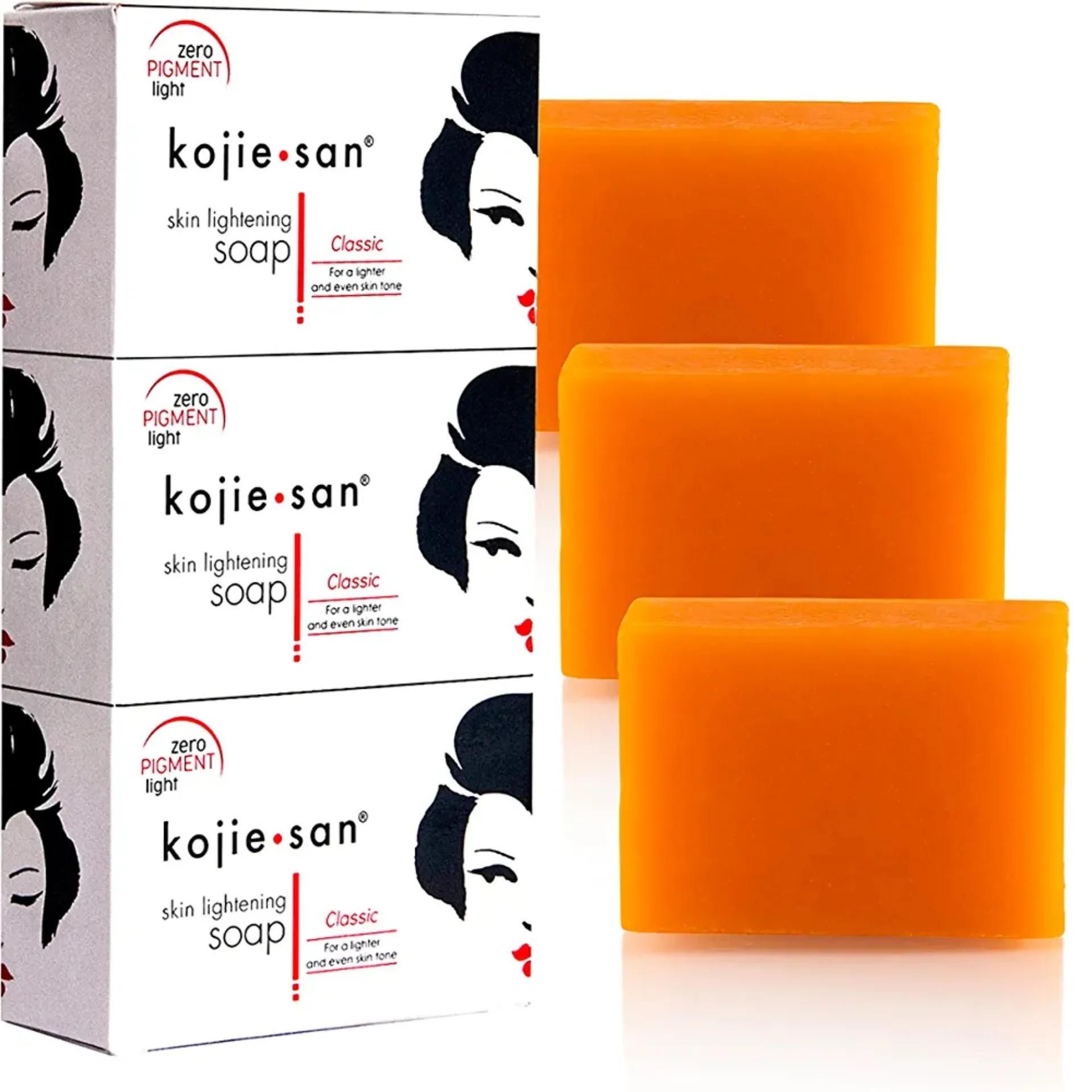 3 PIECES Kojie San Skin Lightening Soap - Original Classic Kojic Acid Soap for Dark Spots, Hyperpigmentation, Whitening & Scars - Beauty Bar with Coconut & Tea Tree Oil for Fair sk