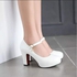 Generic Elegant White Block Heels