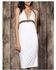 Elikang Sexy Plunging Neck Color Block High-Waisted Backless Dress For Women - Size - M - WHITE