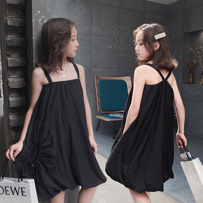 Koolkidzstore Girls Dress Black Pocket Style - 6 Sizes (Black)