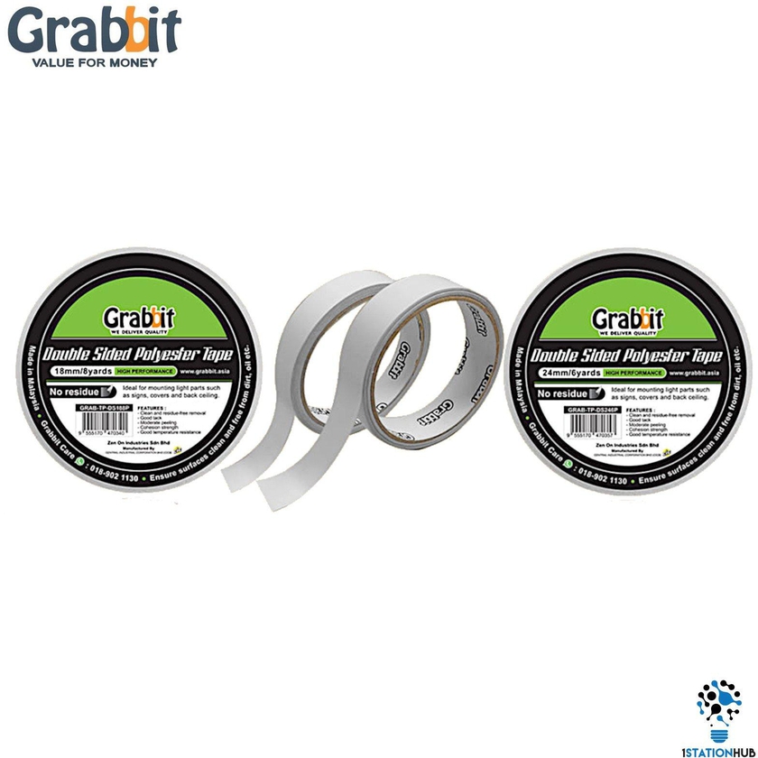 Grabbit Double Sided Polyester Tape (1 Roll)
