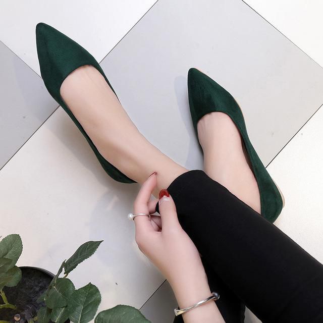 Women Suede Flats High Quality Basic Mixed Colors Pointy Toe Ballerina Ballet Flat Slip On Shoes